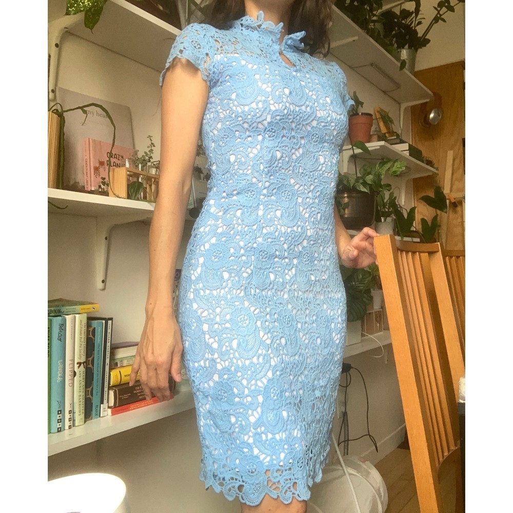 Custom made blue lace dress_xs/s